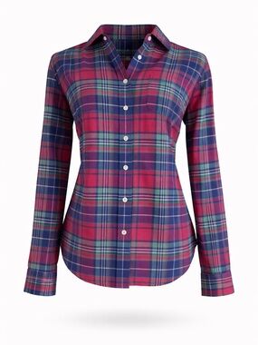 J. Crew Plaid Button-Down Shirt in Pink, Blue & Green Sz XS